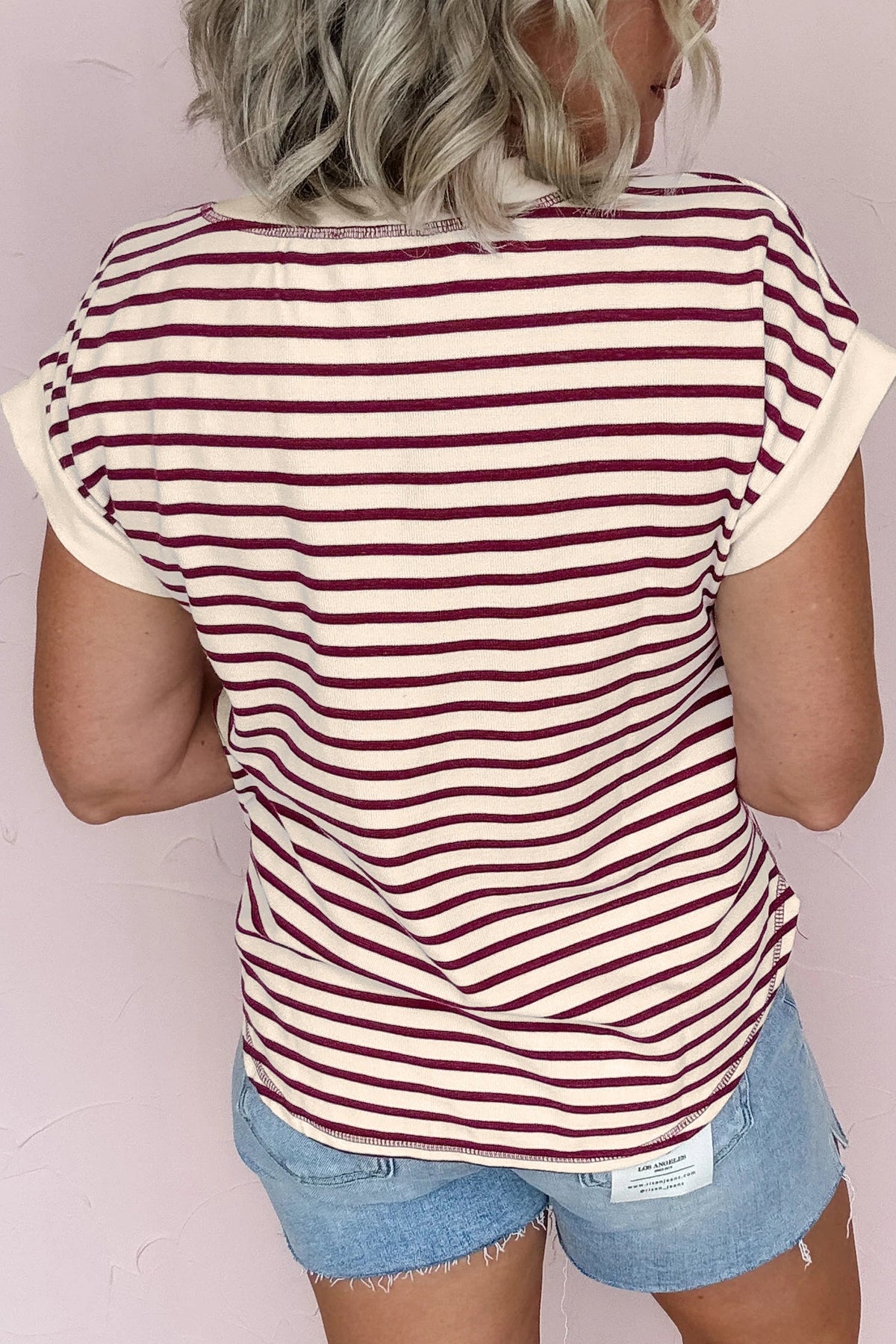 Ranch Days Striped Button Top