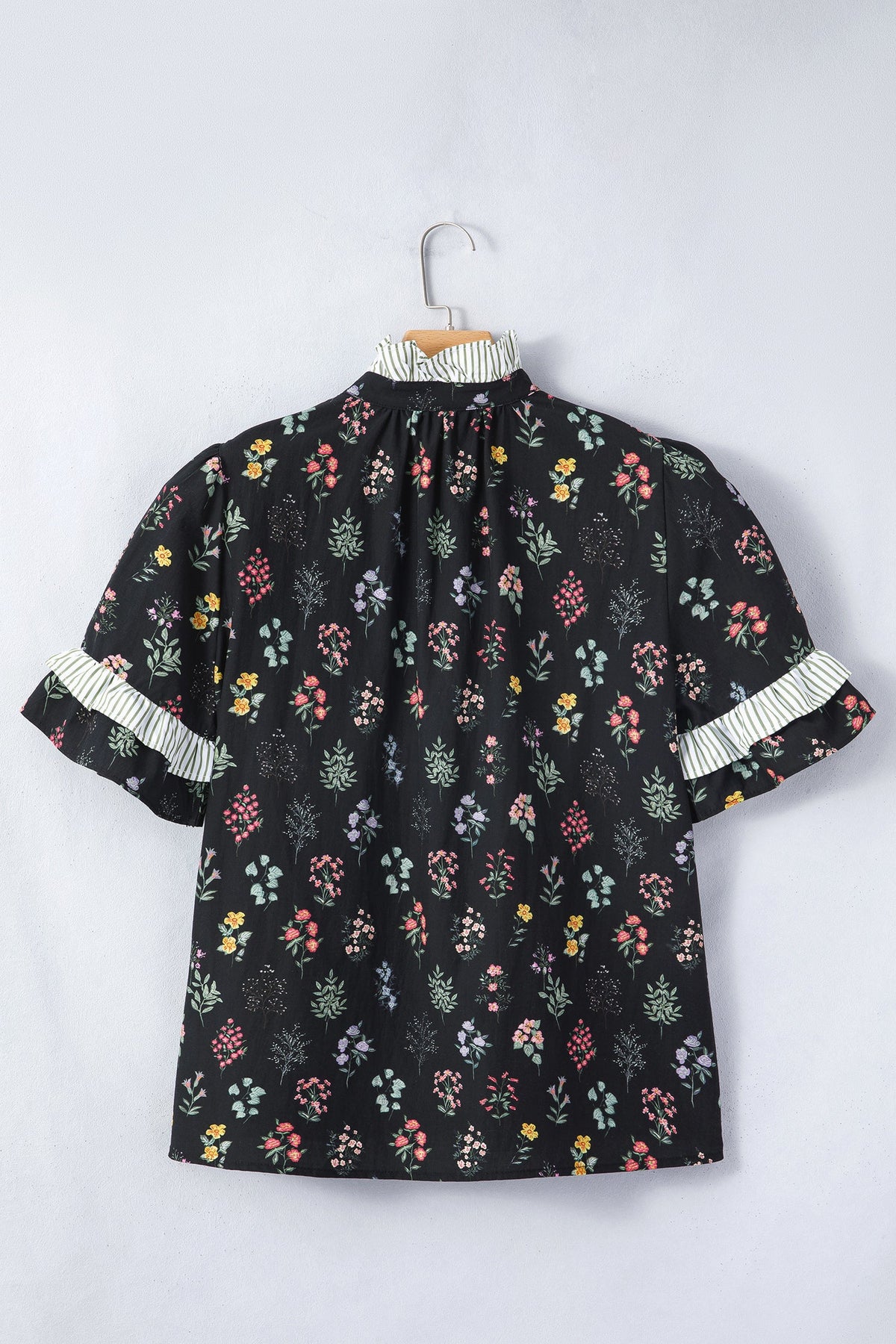 Midnight Meadow Contrast-Trim Blouse