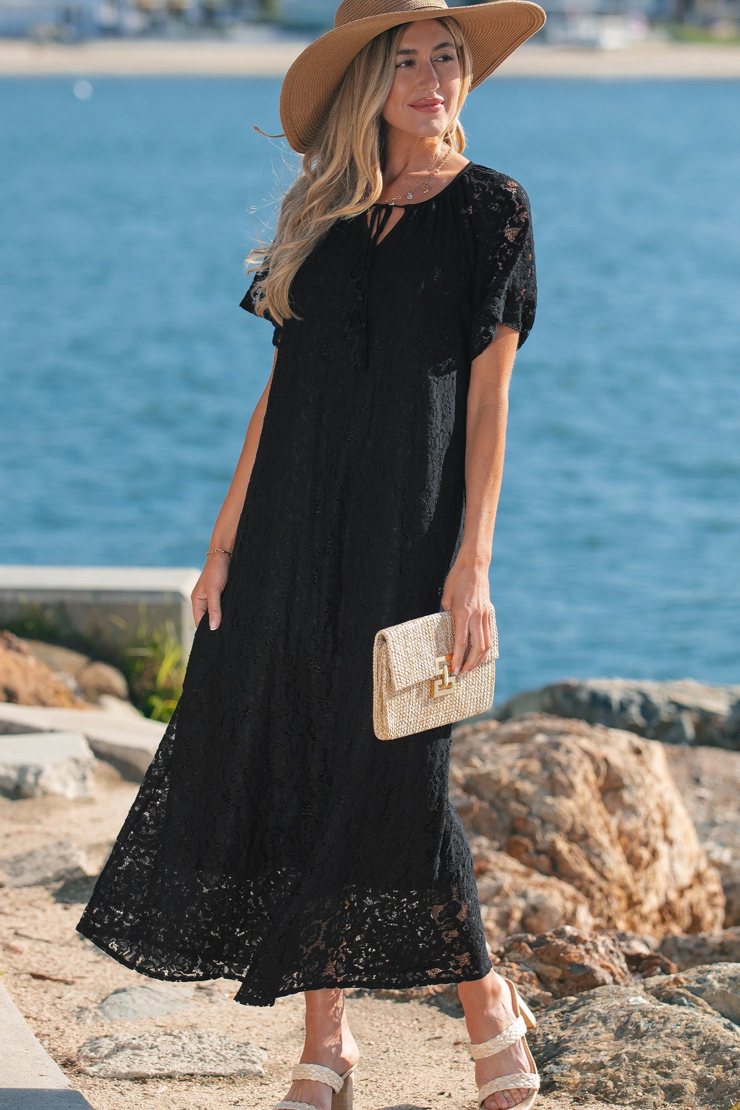The Midnight Romance Lace Maxi Dress