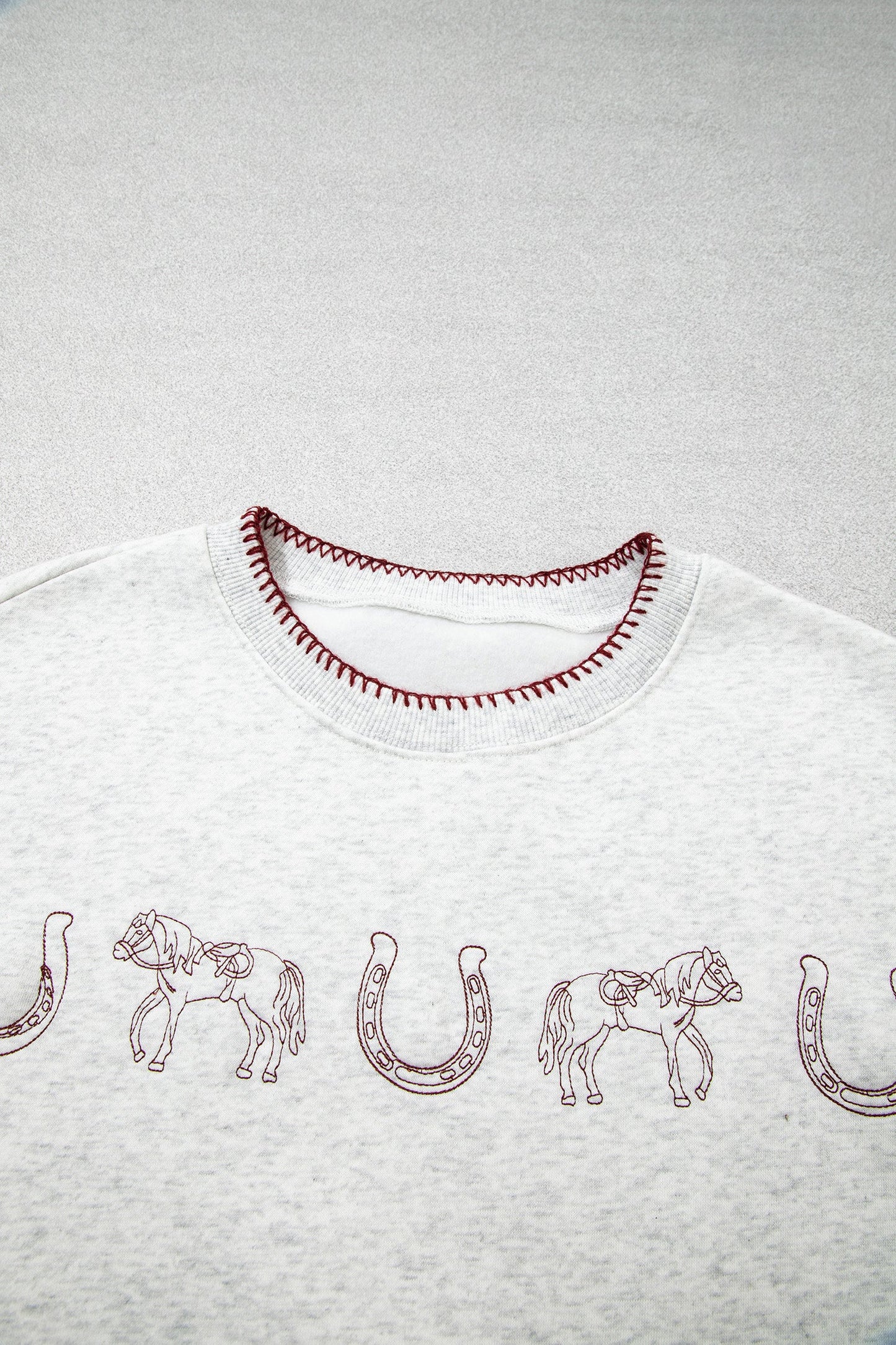 Lucky Horseshoe Embroidered Western Sweatshirt