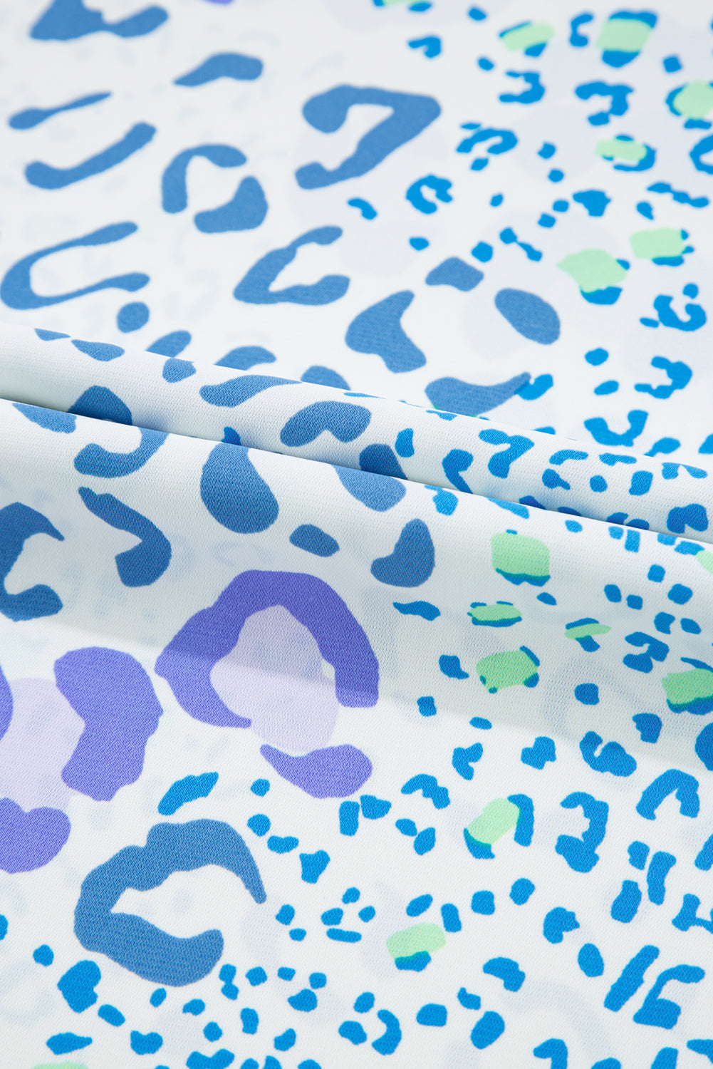 Blue Wild Leopard V-Neck Top