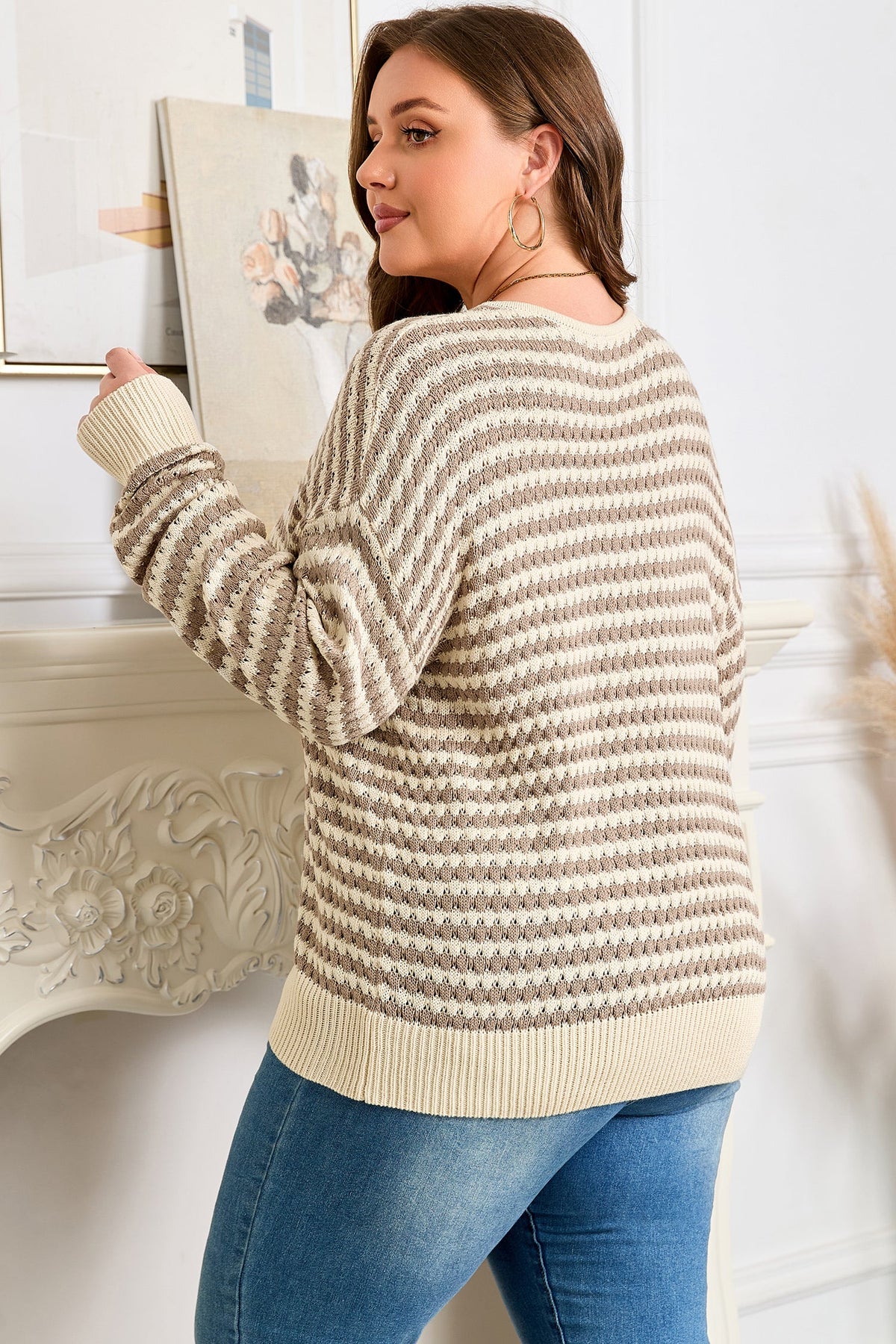 Sagebrush Stripe V-Neck Sweater