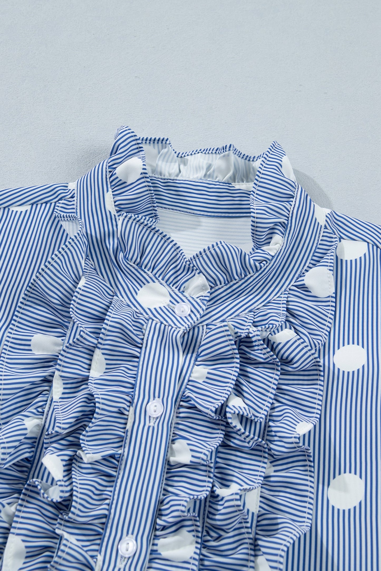 Bluebell Ruffle Polka Dot Stripe Blouse