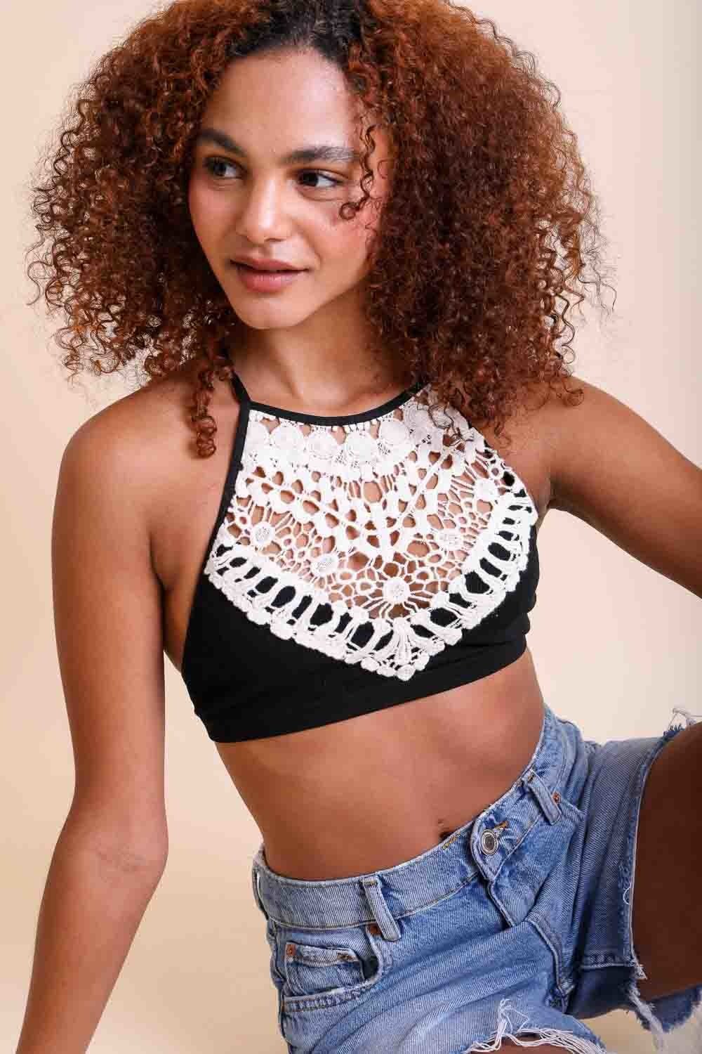 The Willow Lace High Neck Bralette