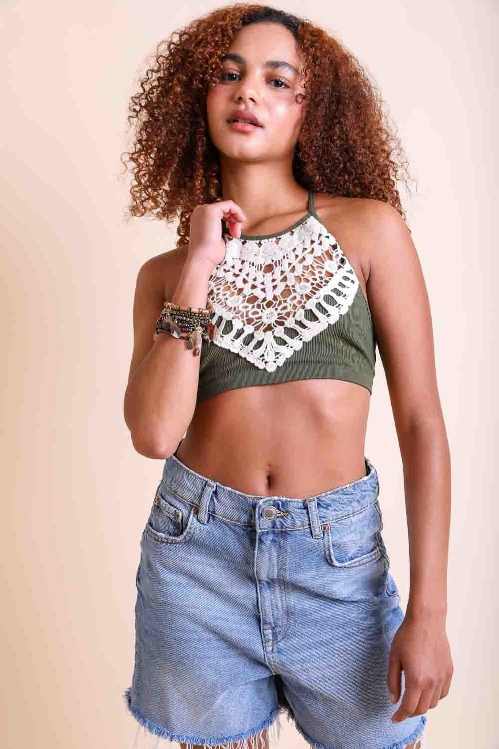 Willow Lace High Neck Bralette