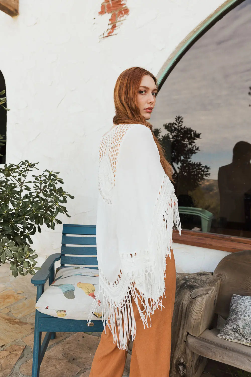 The White Sands Crochet Tassel Kimono