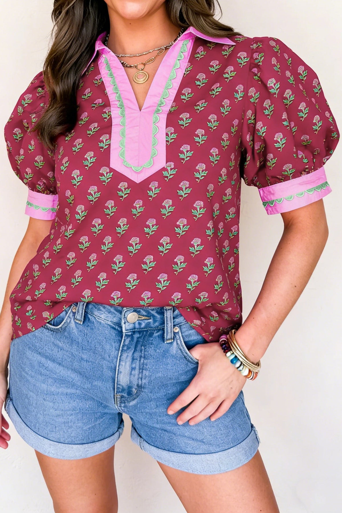 Berry Belle Floral Blouse