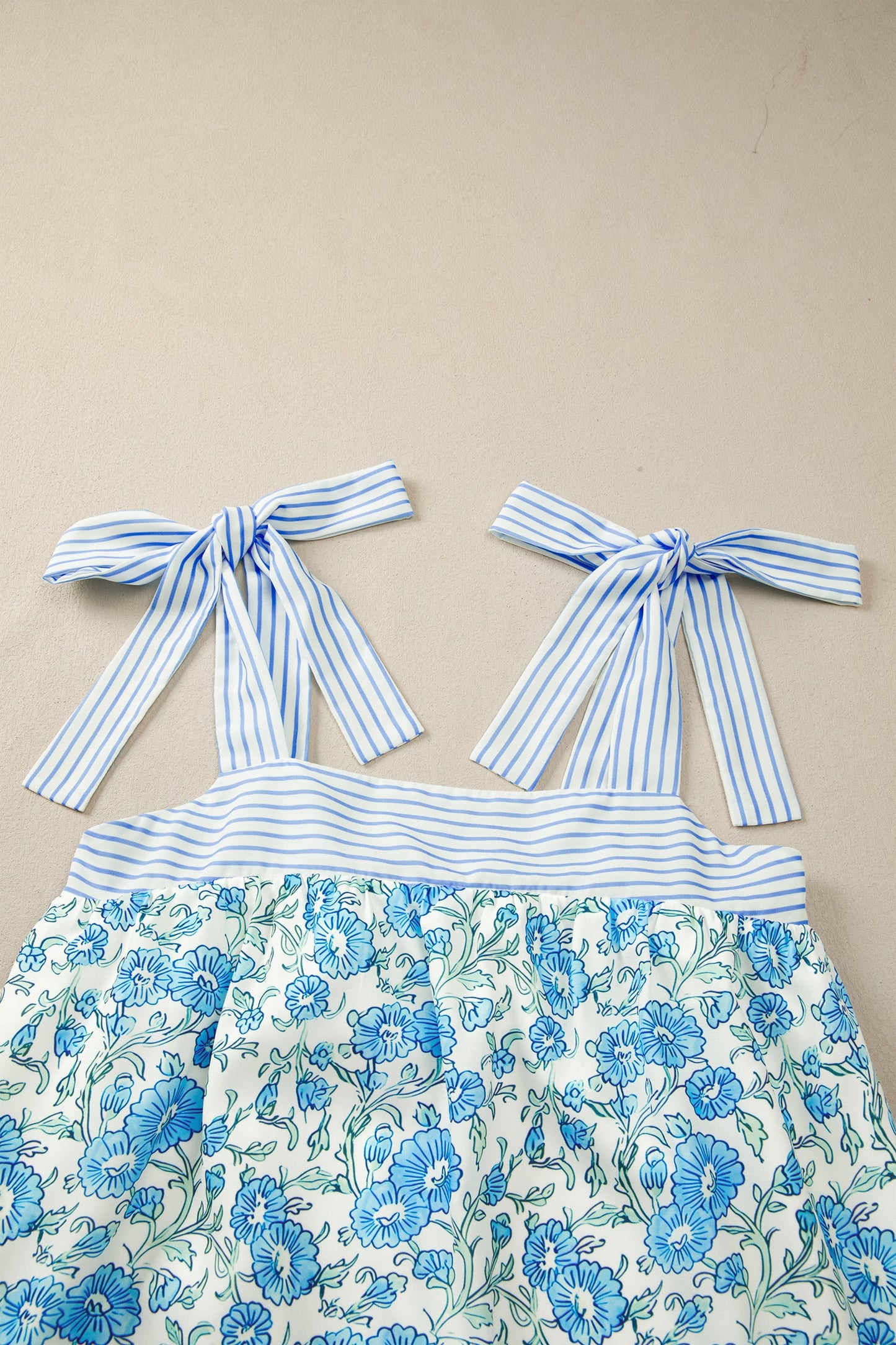 Blue Belle Bow Strap Mini Dress