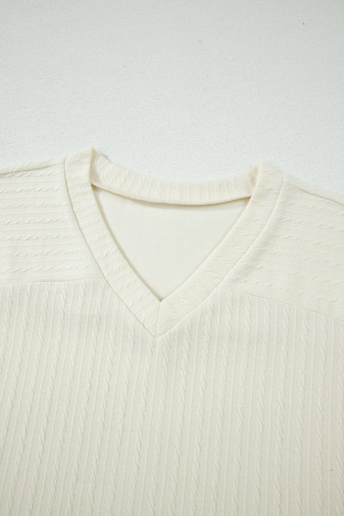 Prairie Cream Cable Knit V-Neck Top