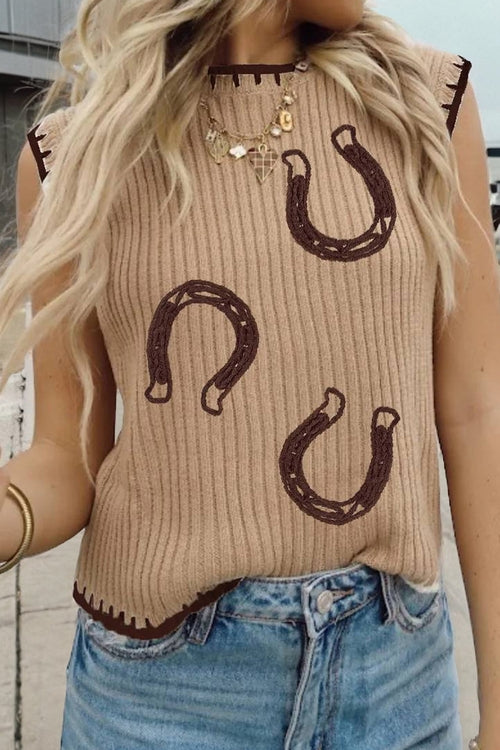 Lucky Horseshoe Knit Tank
