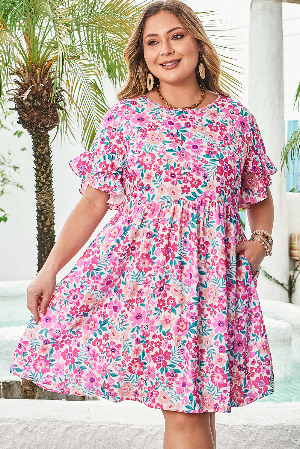 Sweet Magnolia Floral Mini Dress