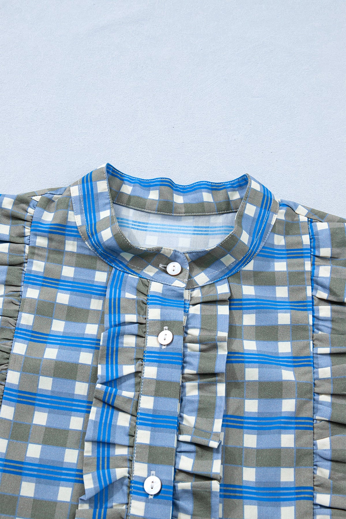 Blue Ridge Gingham Ruffle Blouse