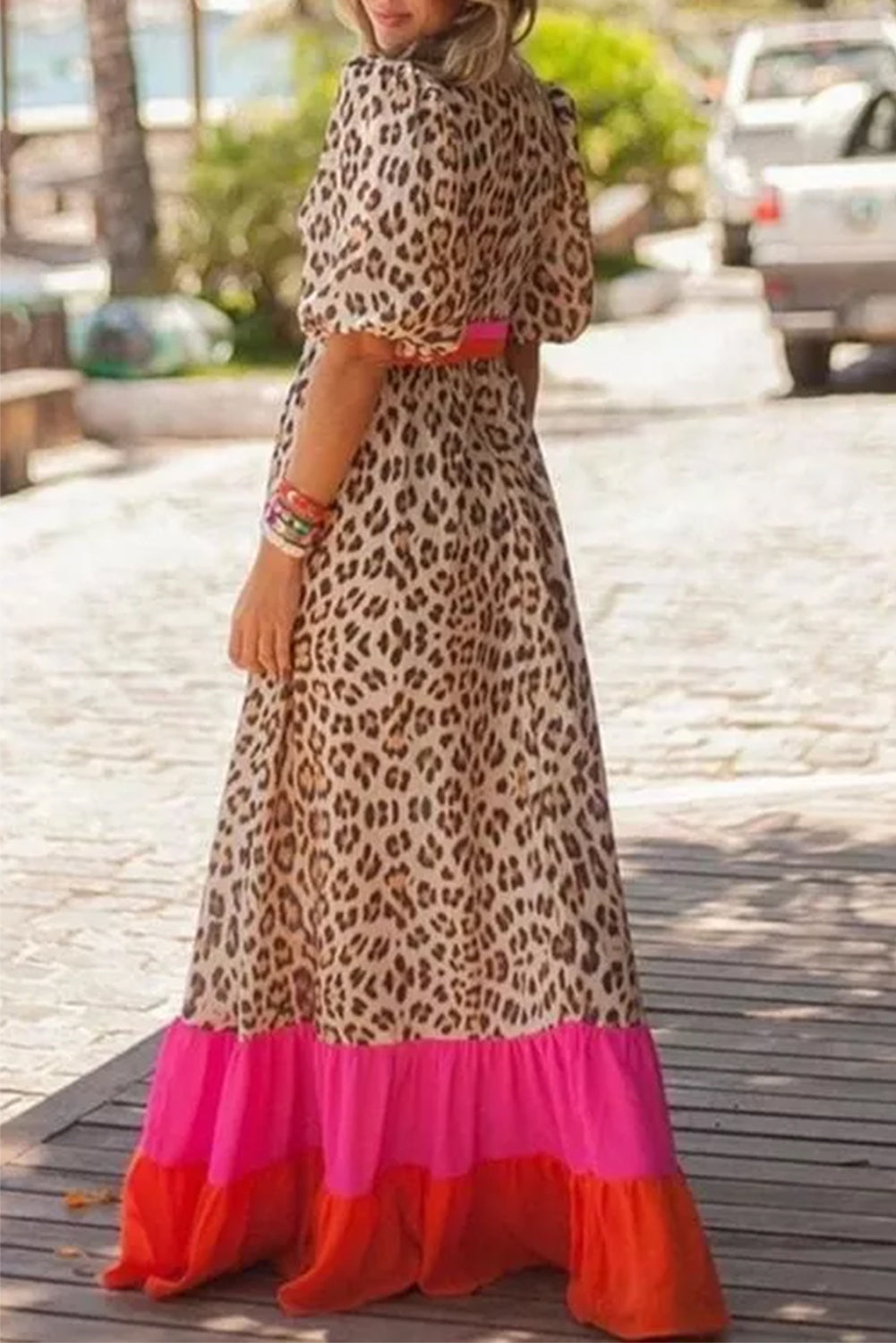 Desert Sunset Leopard Maxi Dress