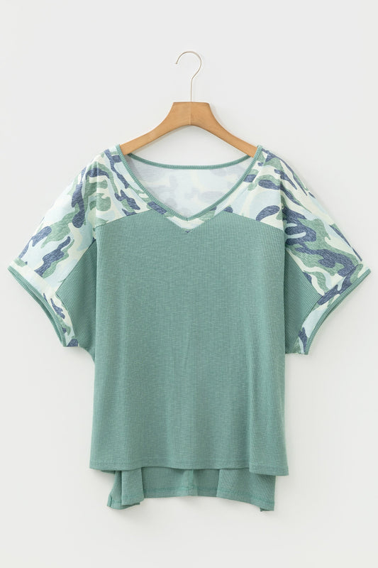 Sage & Camo Patchwork Tee