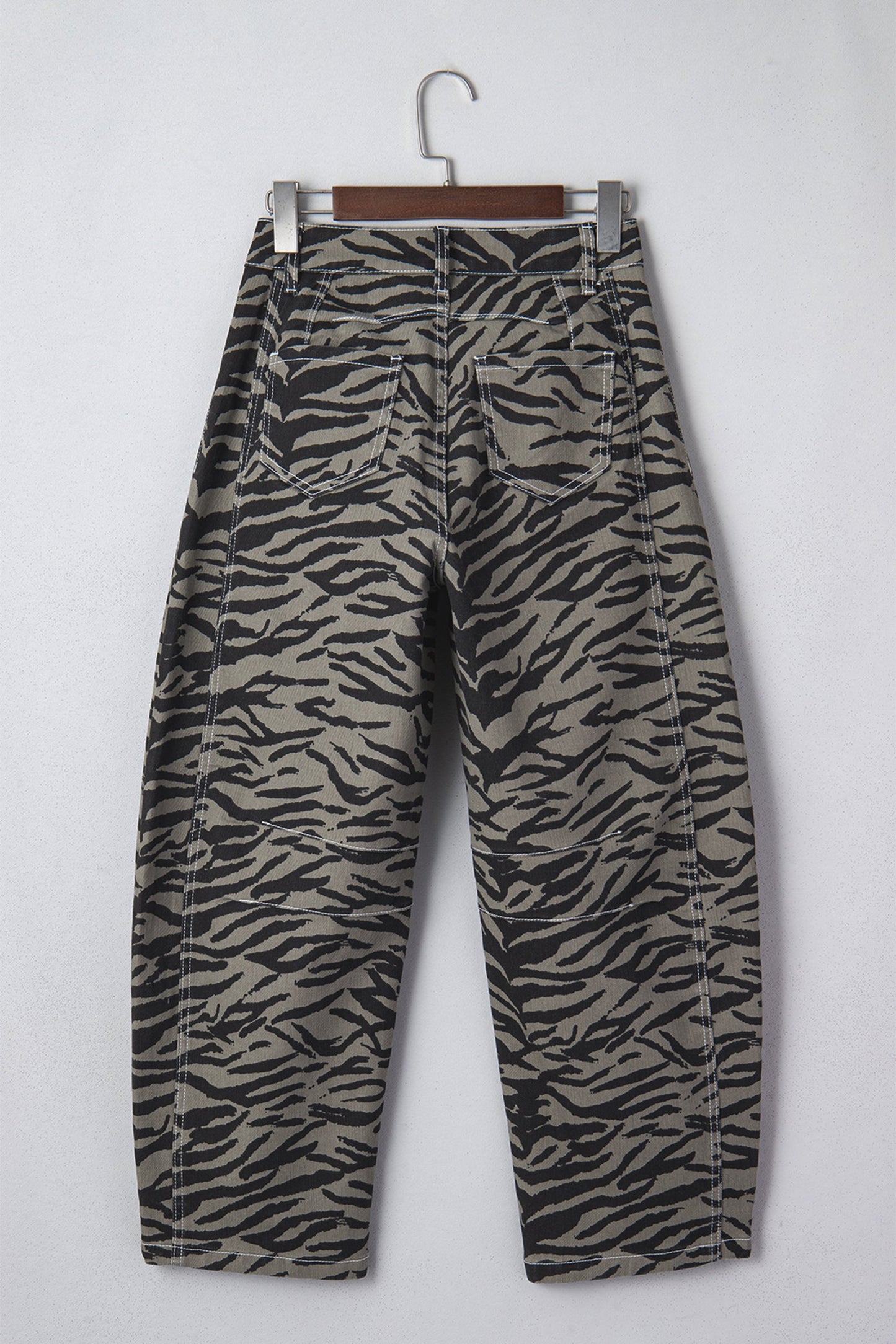 The Wild Streak Zebra Barrel Jeans