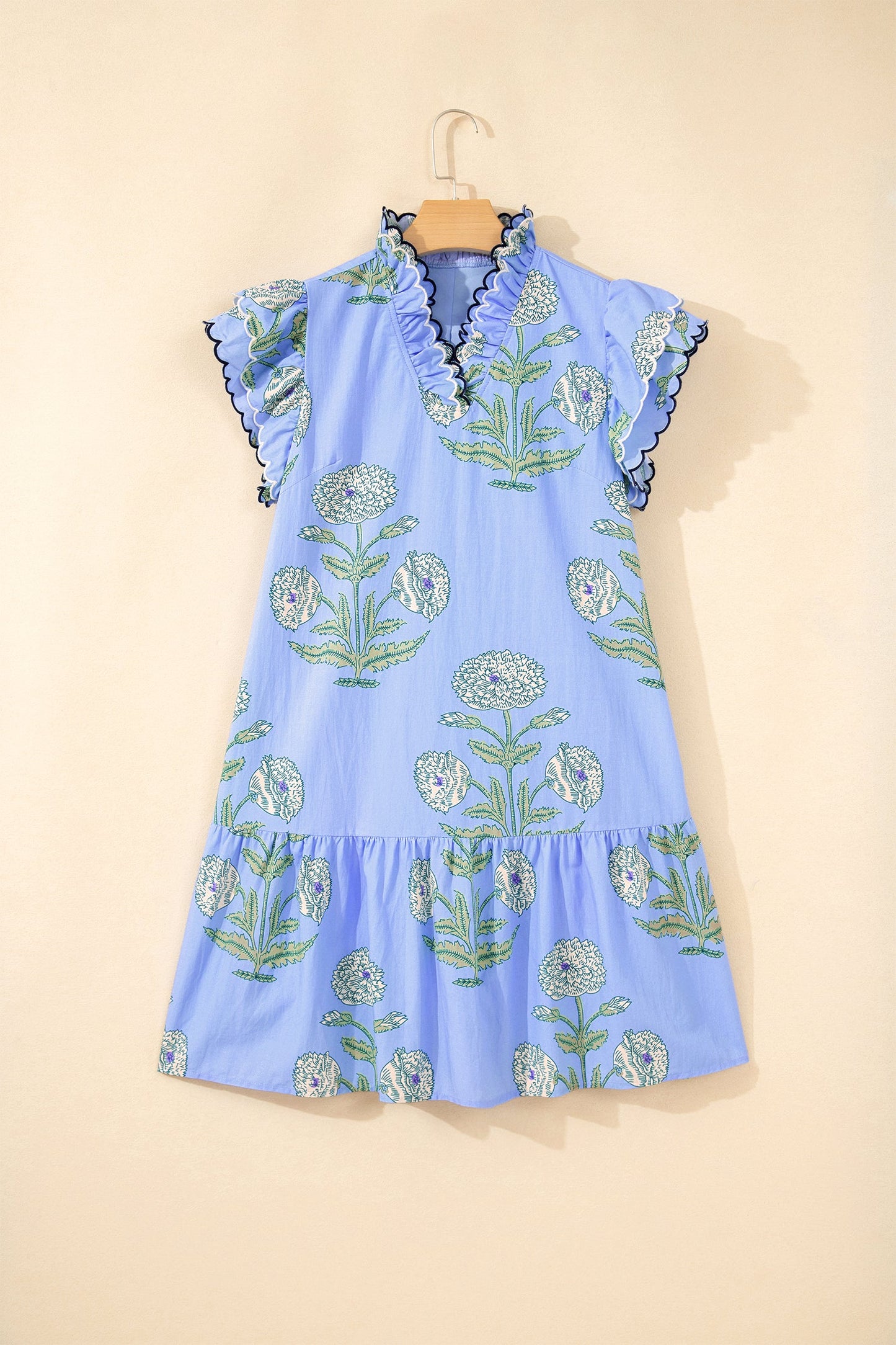 Bluebell Embroidered Flutter Mini Dress