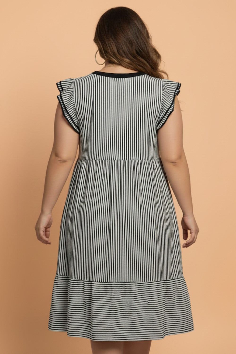 Mesa Stripe Flutter Sleeve Dress