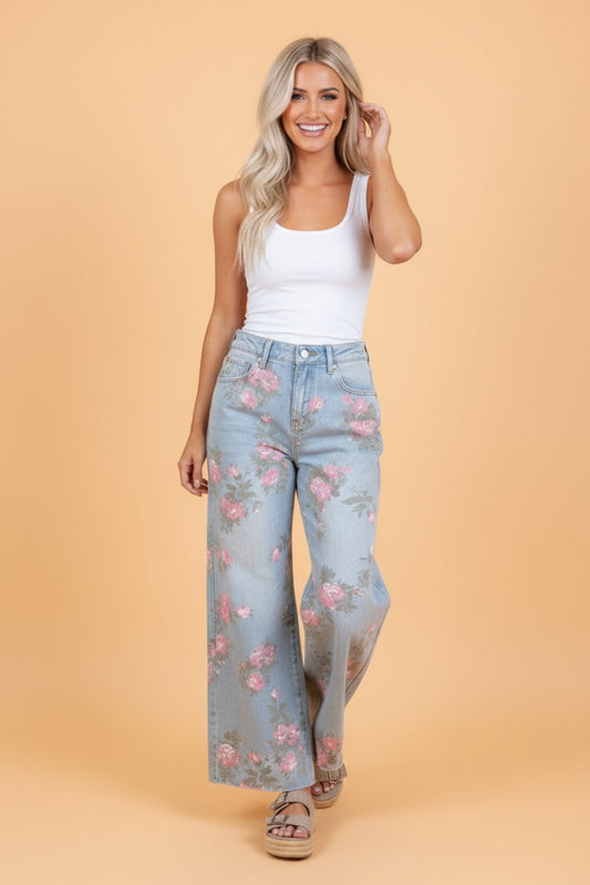 The Wildflower Lane Wide Leg Jeans