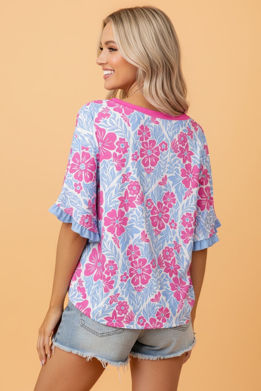 The Summer Bloom Ruffle Blouse