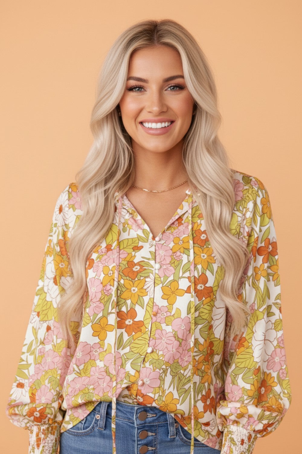 Wildflower Sunset Smocked Blouse