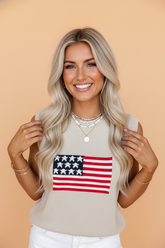 Americana Knit Flag Tank