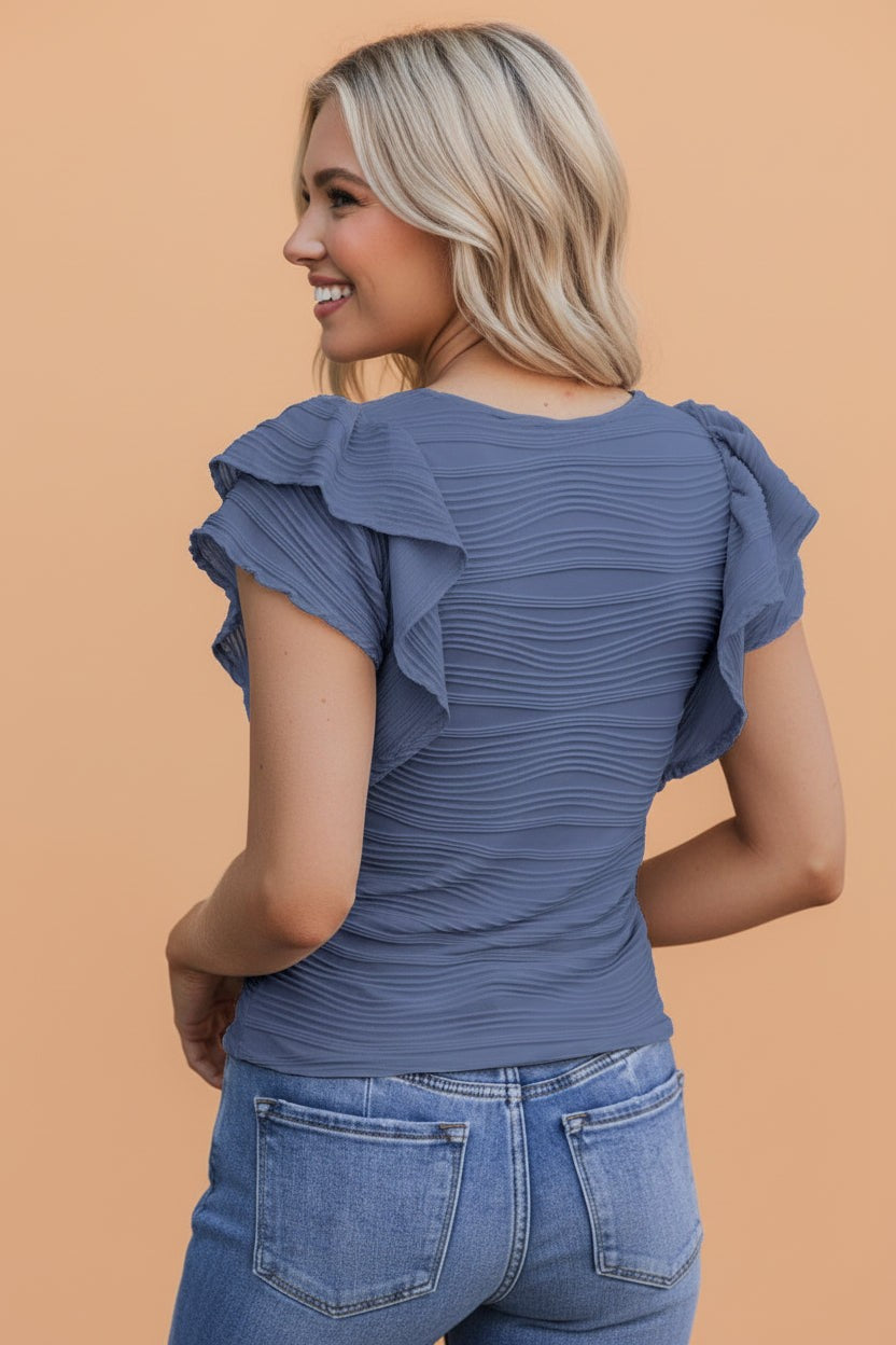 Soft Breeze Ruffle Sleeve Top