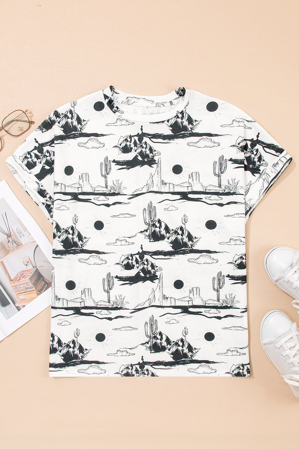 Desert Sketch Western Graphic Top