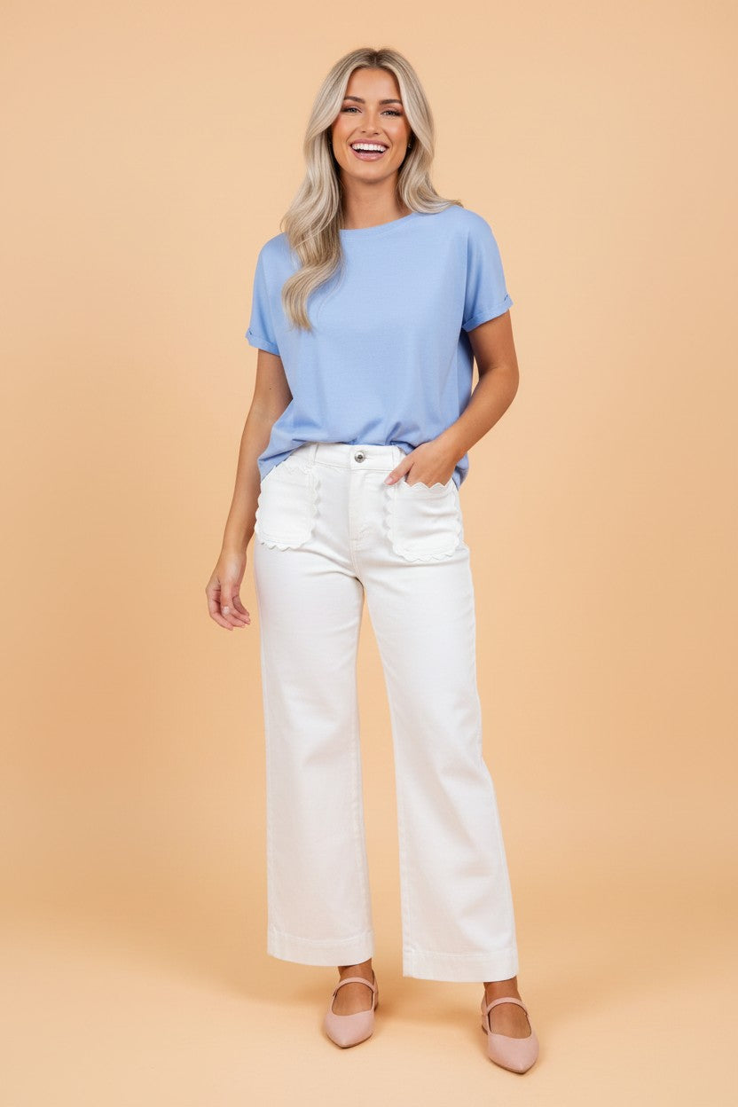 Sweet Magnolia Scalloped Denim