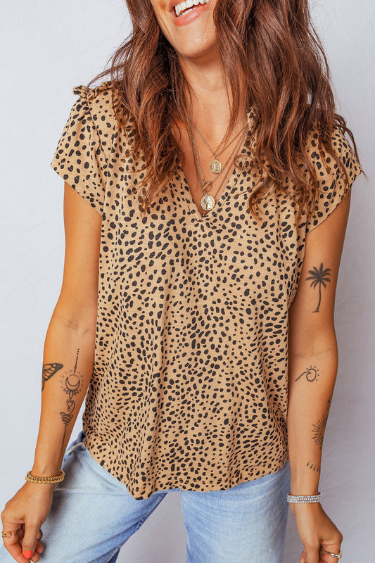 Wild Spirit Leopard V-Neck Blouse
