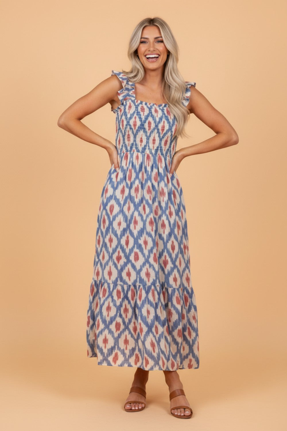 Sage Canyon Smocked Maxi Dress