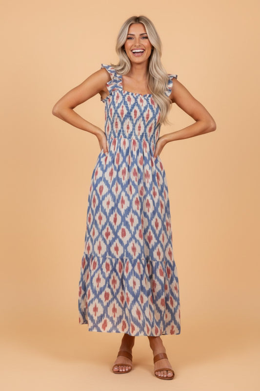 Sage Canyon Smocked Maxi Dress