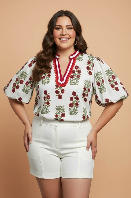 Wildflower Ricrac Blouse (Curves)