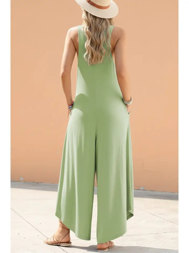 Sage Breeze Wide Leg Jumpsuit