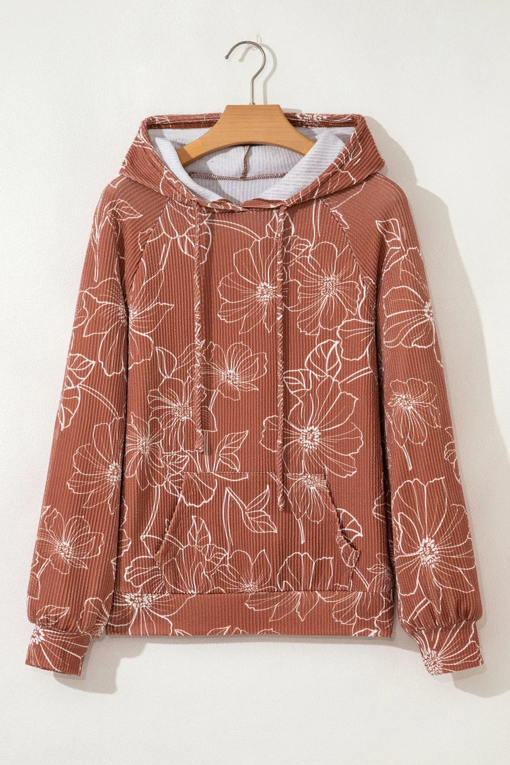 Rust & Wildflowers Textured Hoodie