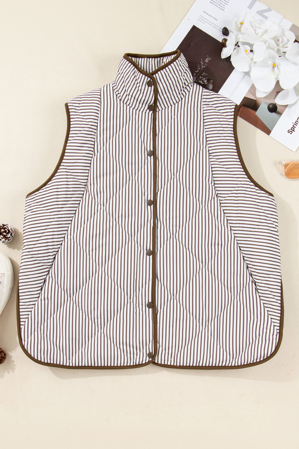 Saddle Creek Quilted Stripe Vest