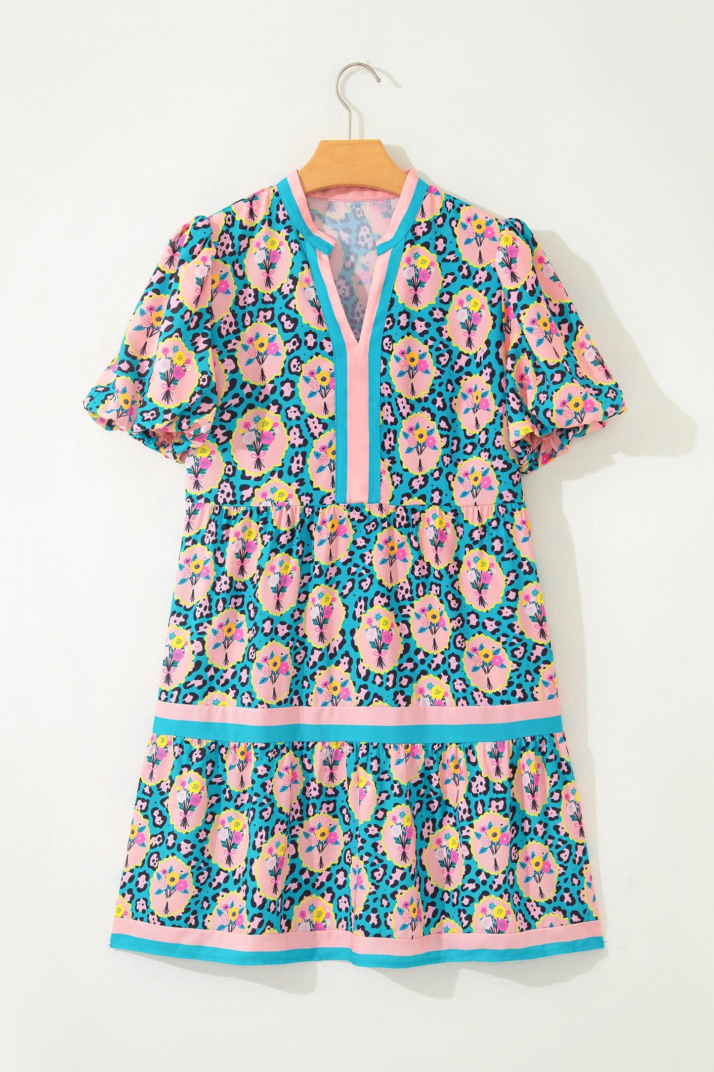 Wildflower & Leopard Mini Dress