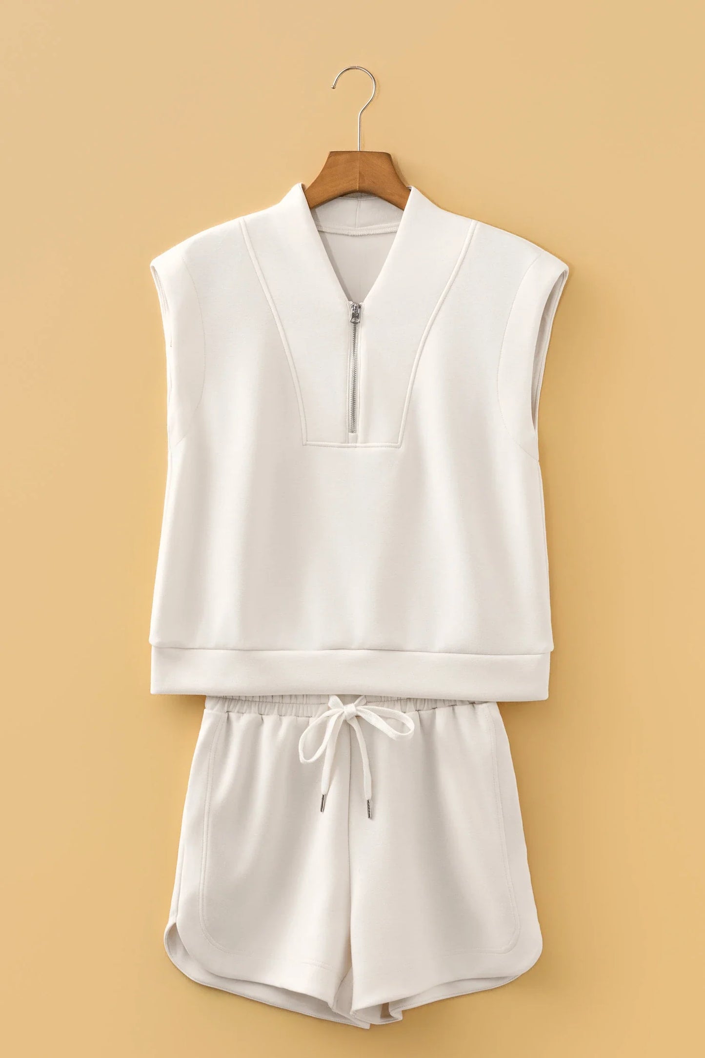 Easy Elegance Quarter-Zip Shorts Set