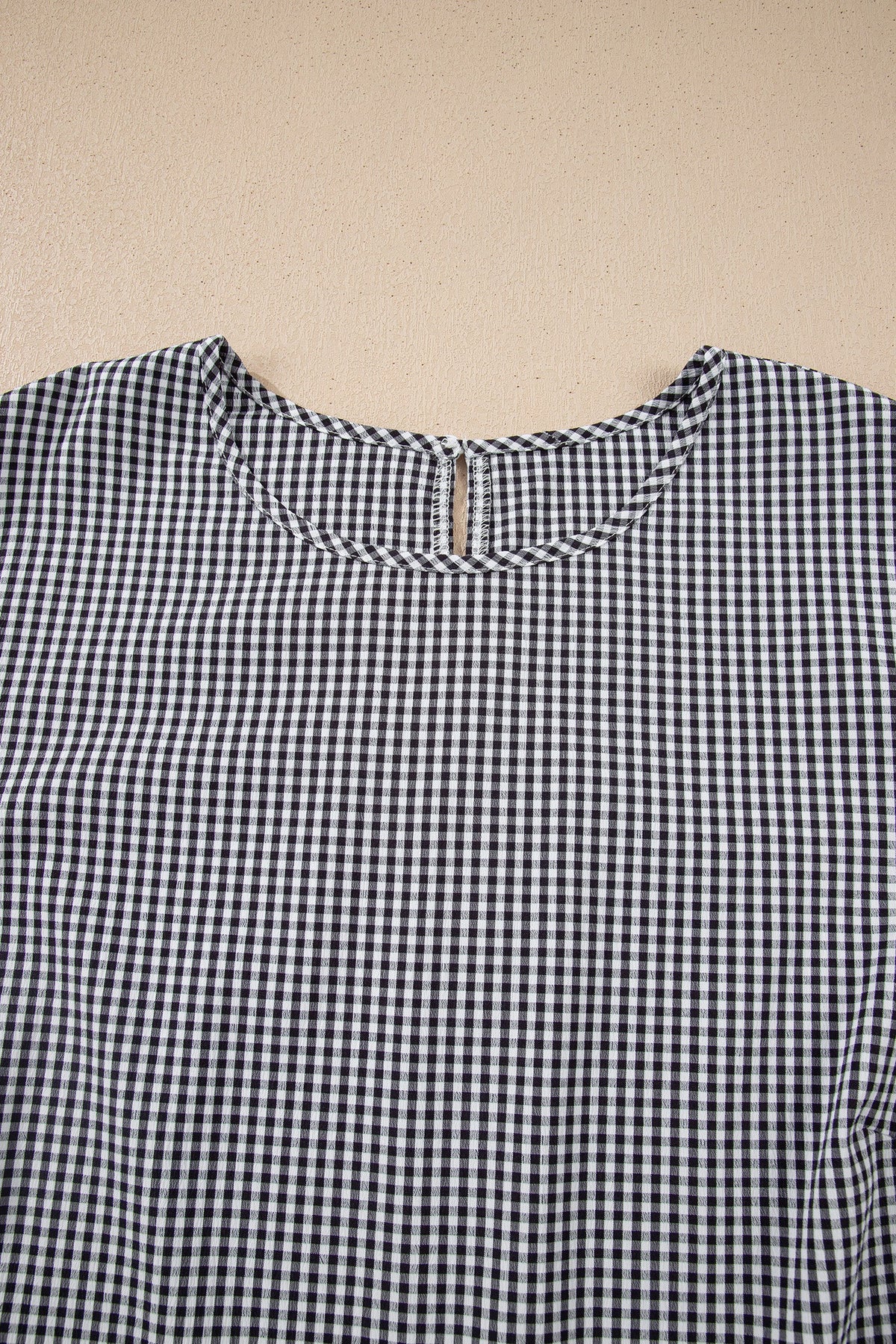 Sweet Gingham Bow Ruffle Top