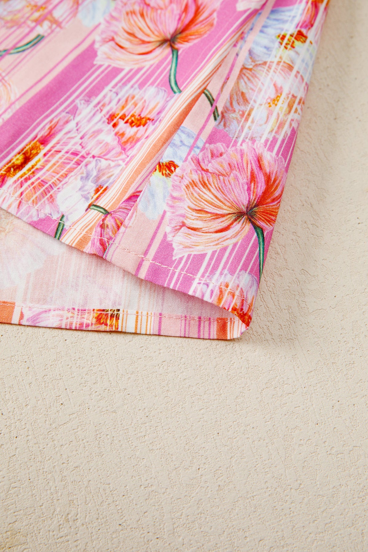 Pink Poppy Stripe V-Neck Blouse