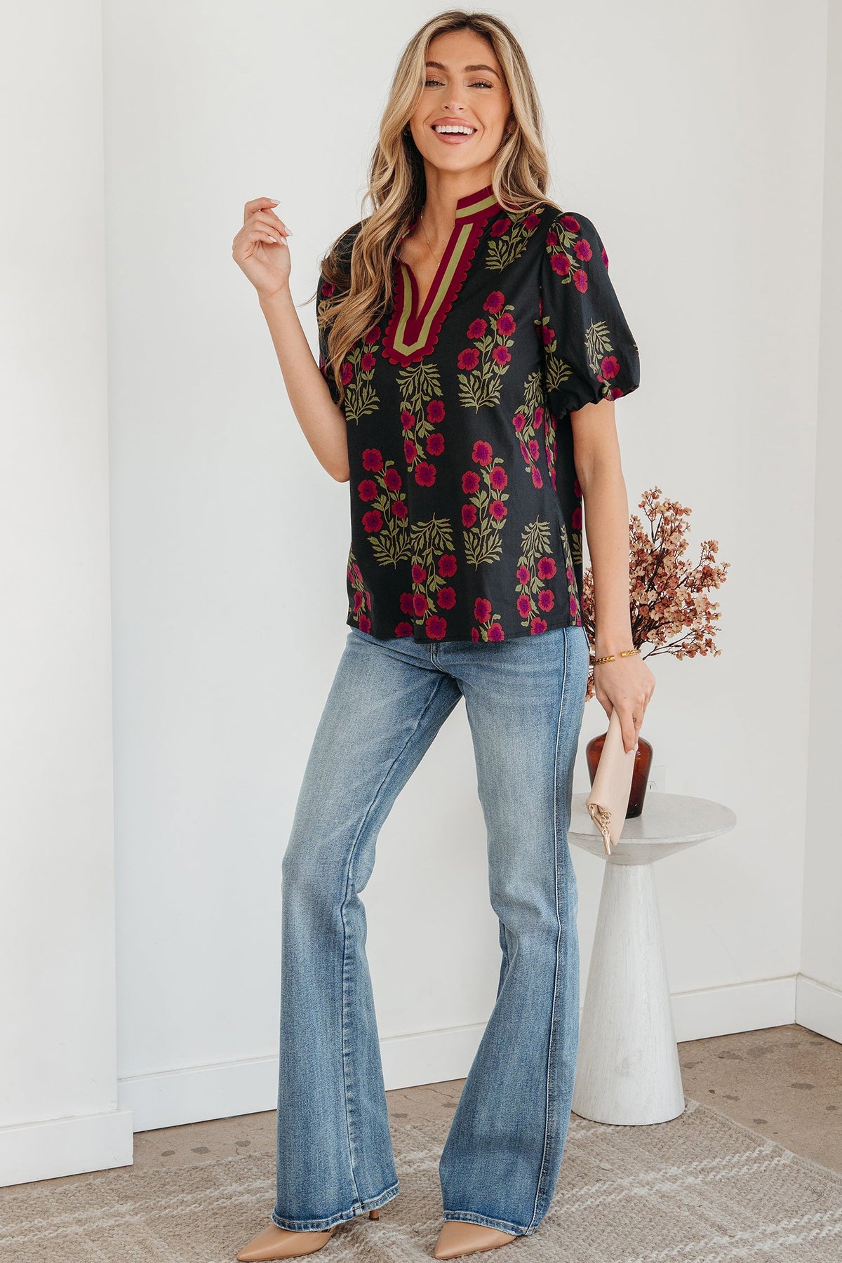 Prairie Rose Contrast Blouse
