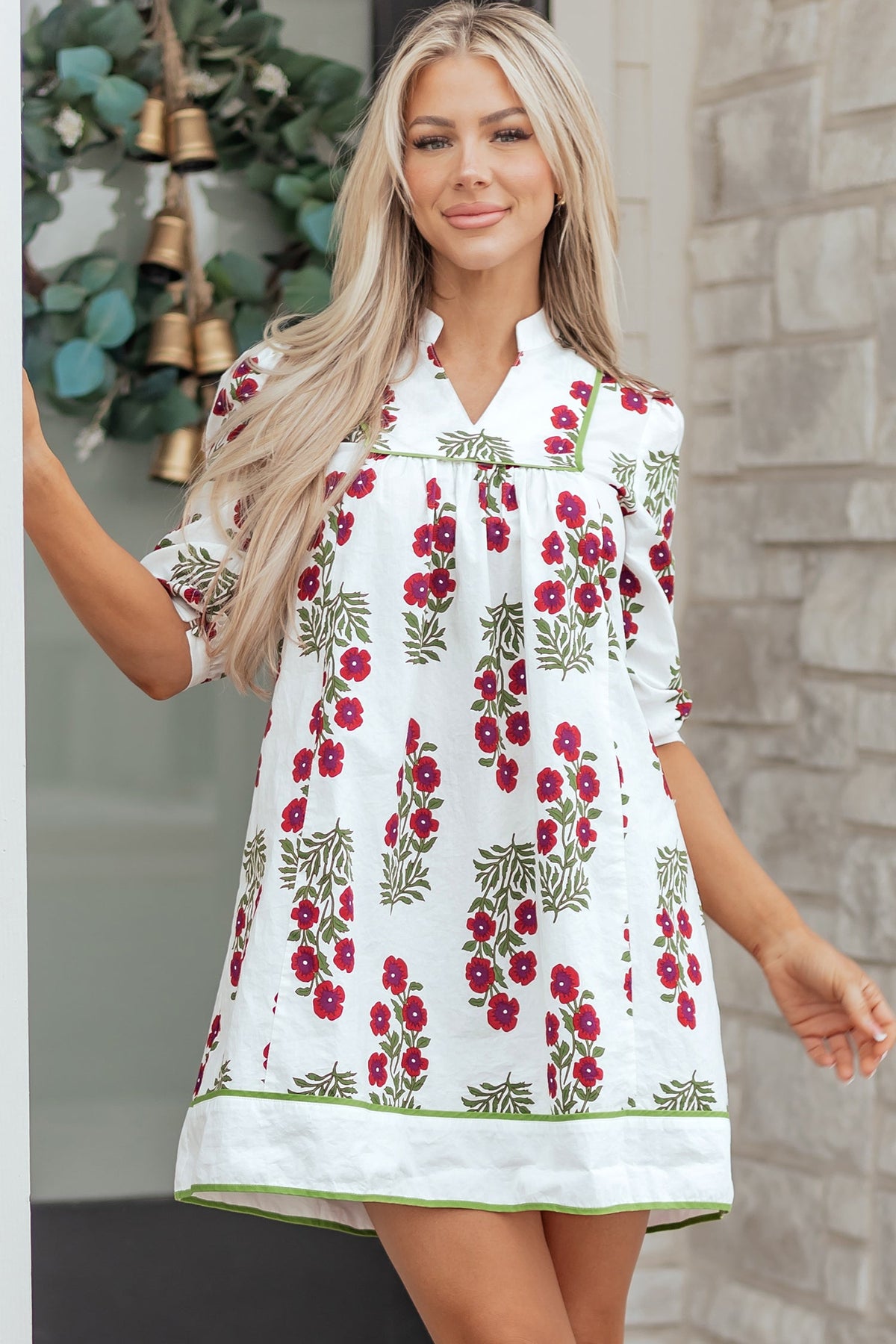 The Prairie Rose Notched Floral Dress