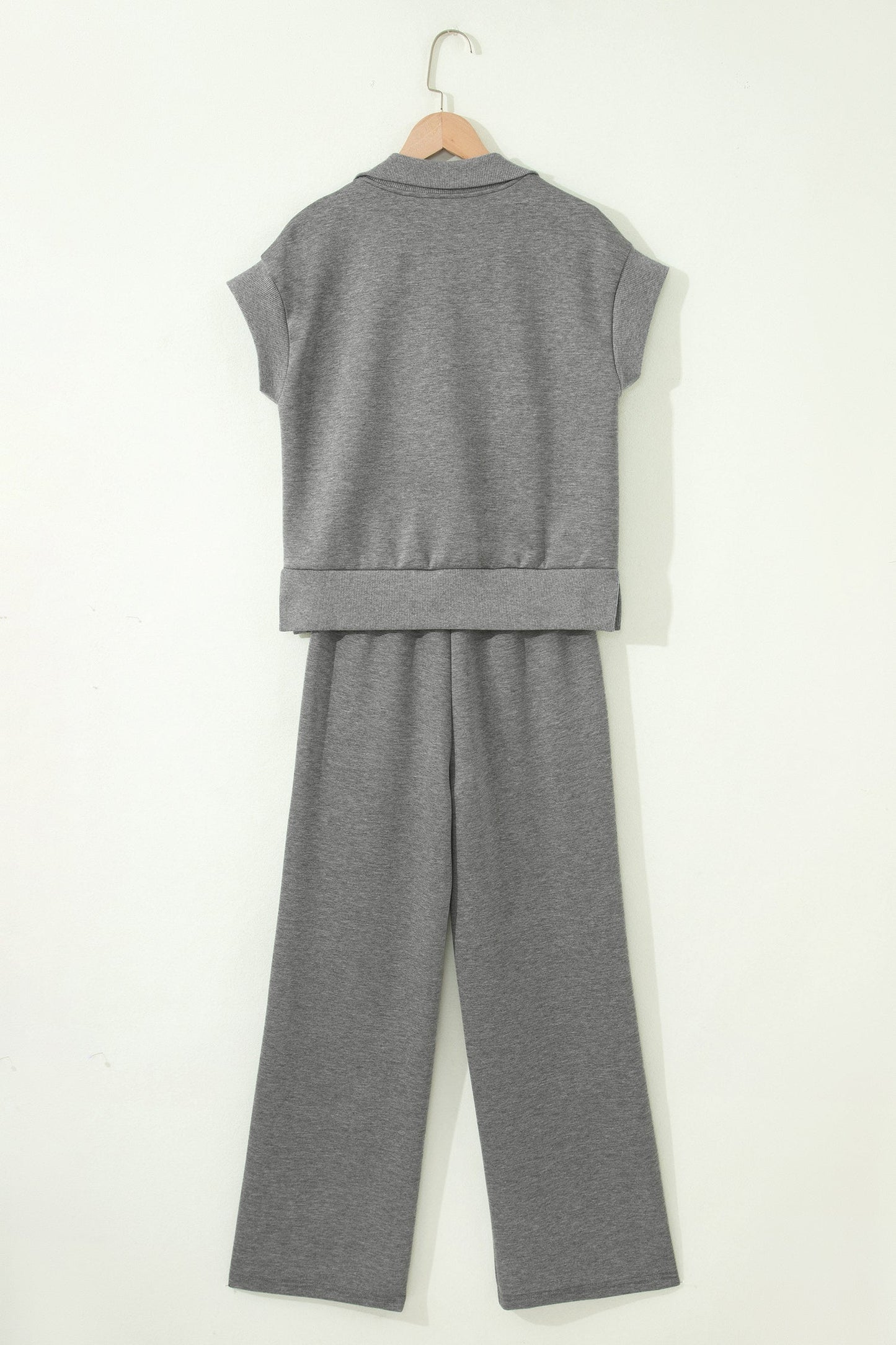 Easy Does It Half-Zip Wide Leg Set