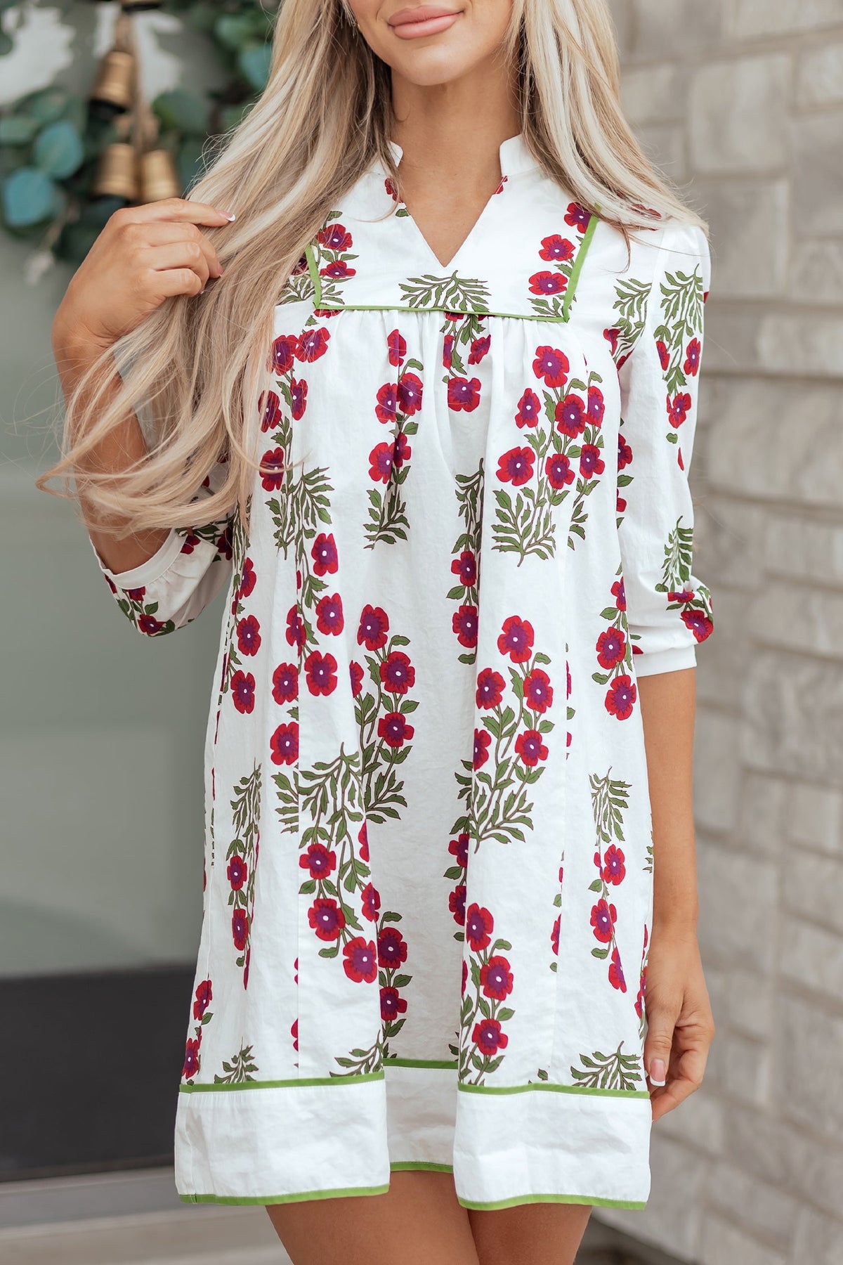 The Prairie Rose Notched Floral Dress