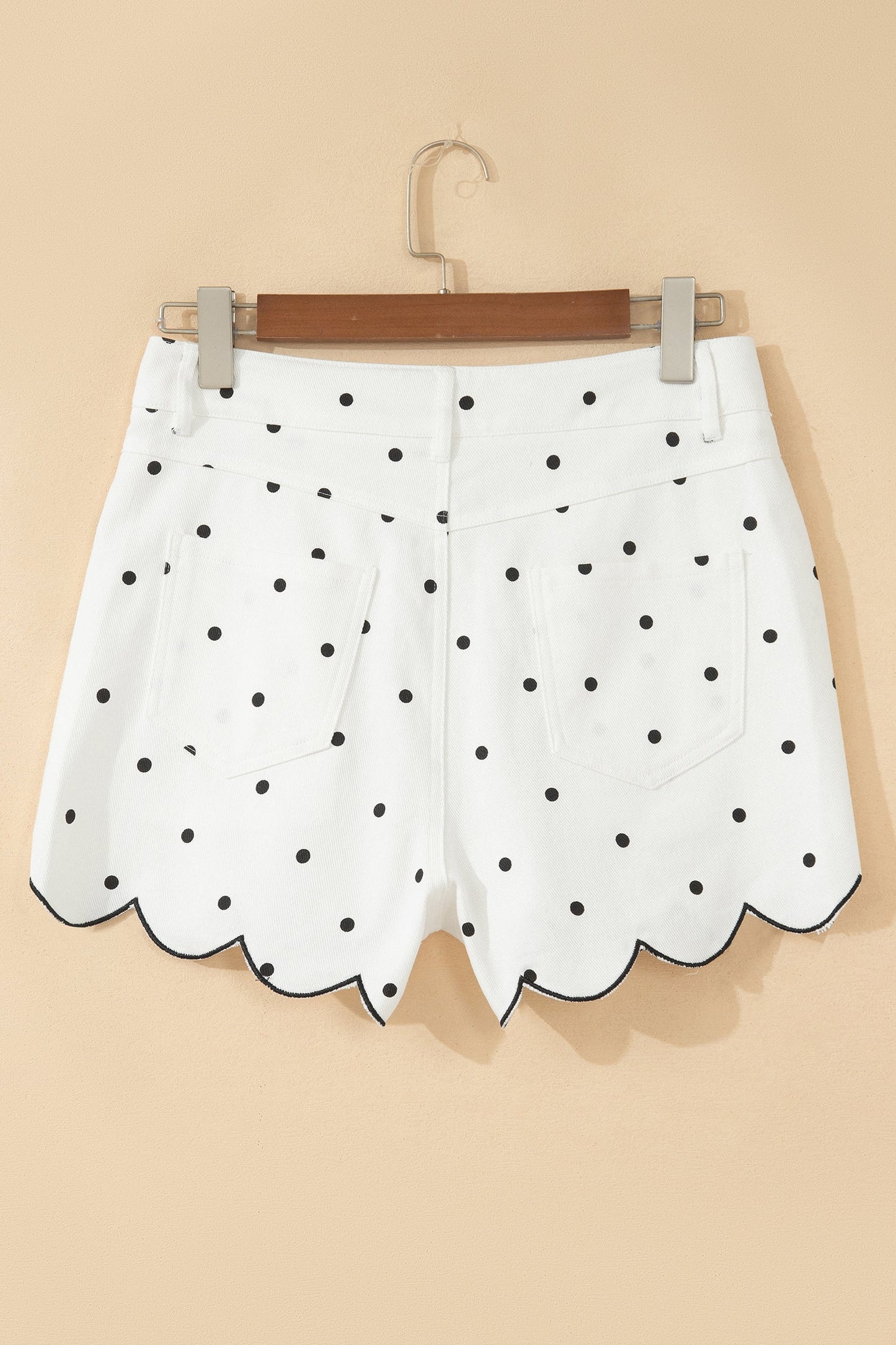 The Sunday Sweetheart Scalloped Denim Shorts