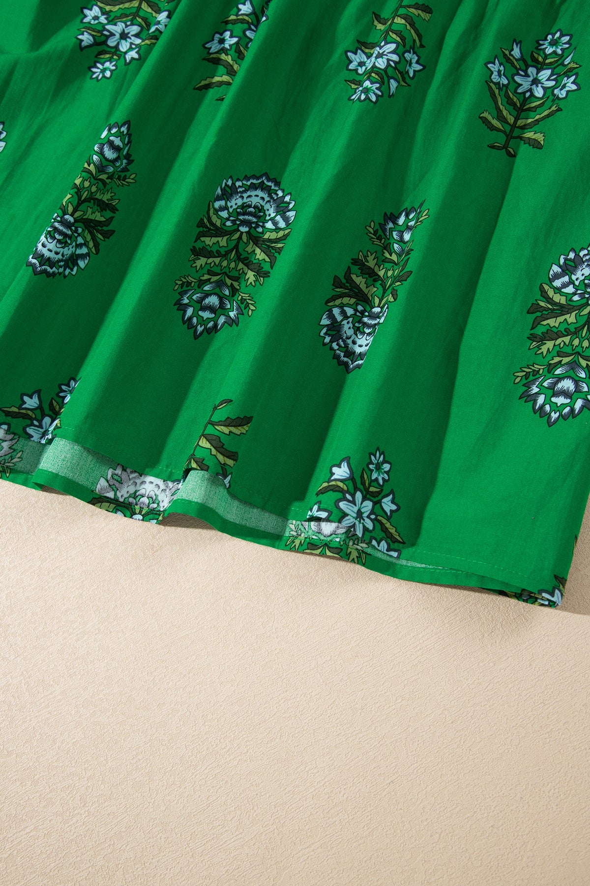 Emerald Wildflower Smocked Maxi Dress