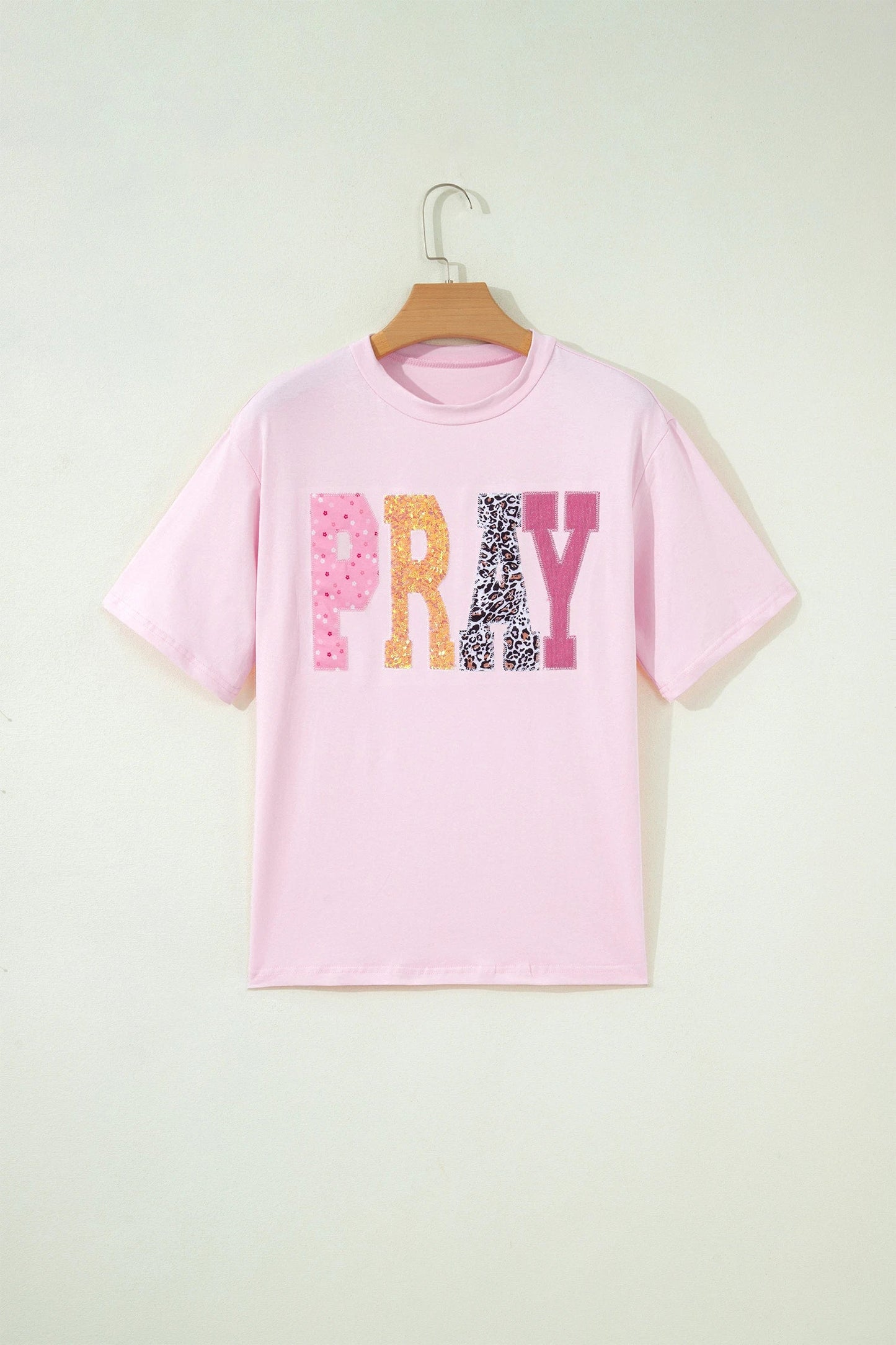 Pray Wild Leopard Sequin Tee