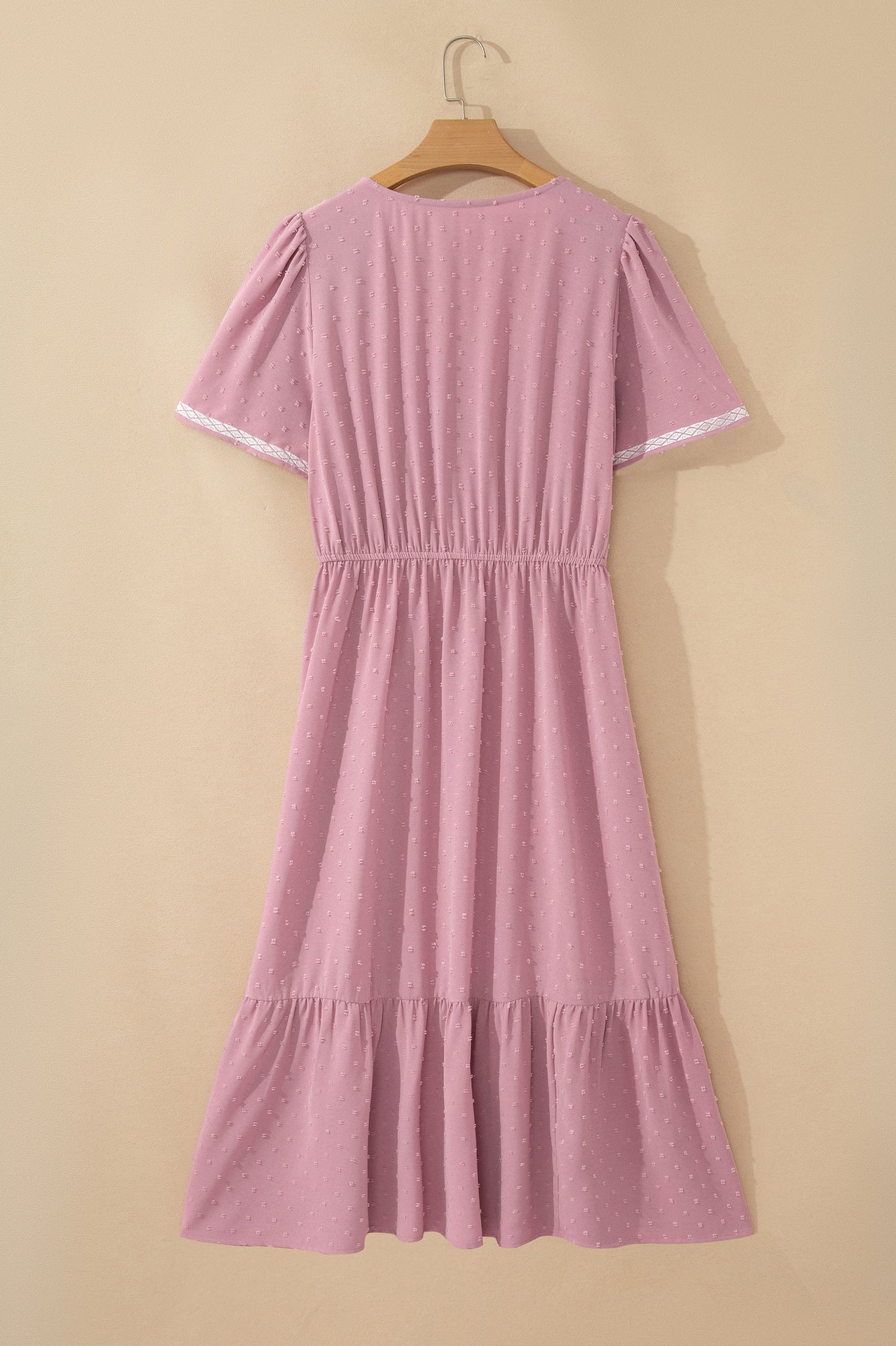 Dusty Rose Swiss Dot Midi Dress