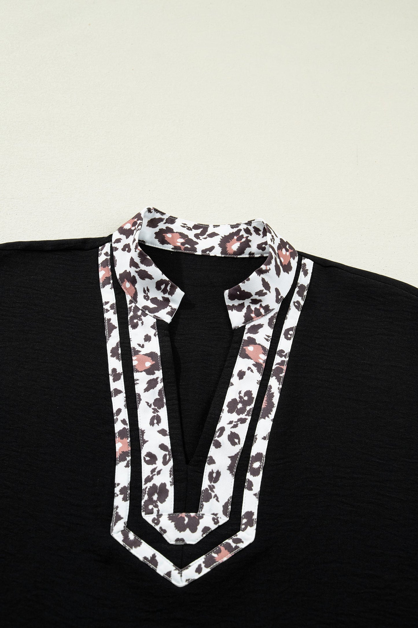 Wild Heart Leopard Trim Blouse