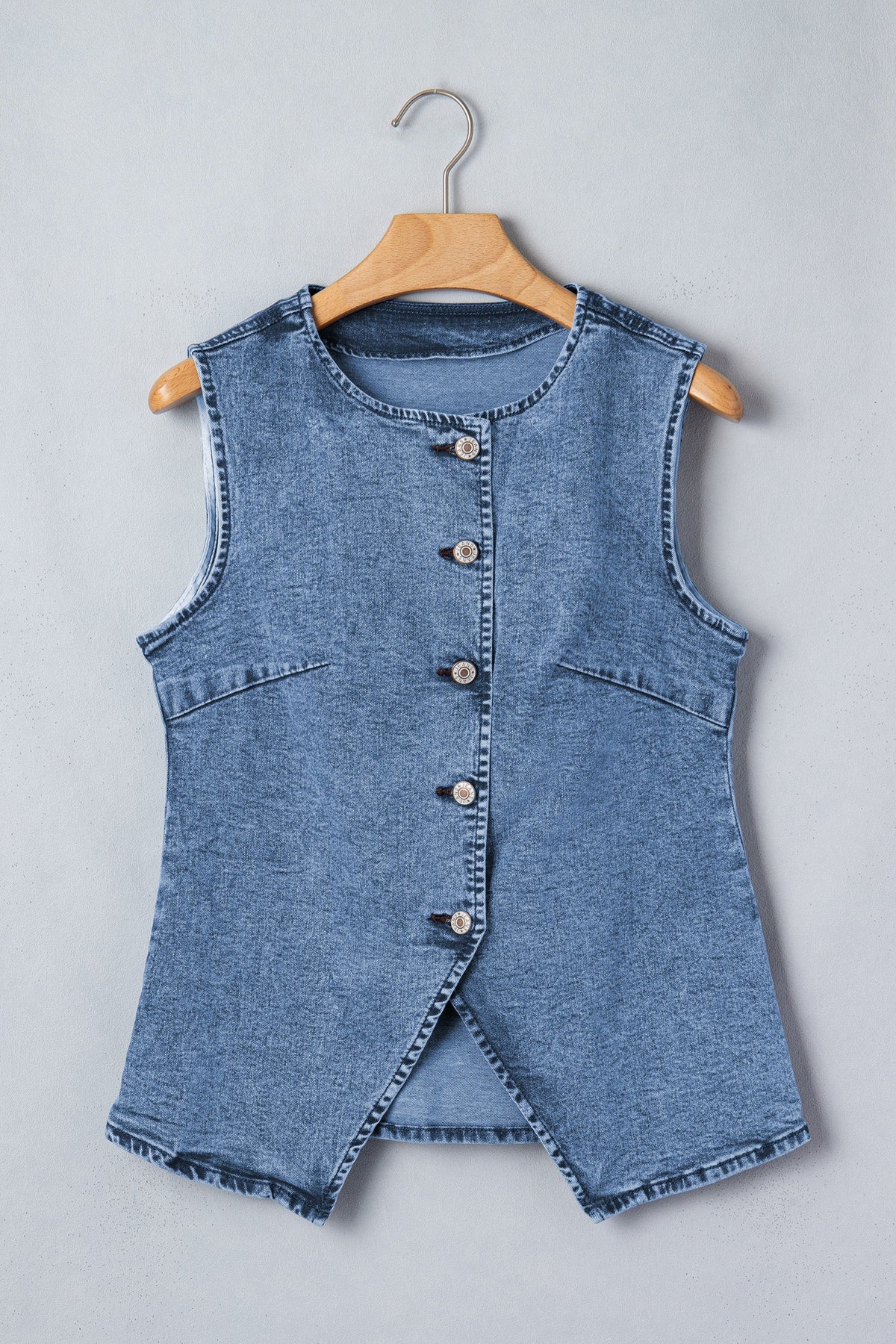 High Plains Denim Button-Front Vest