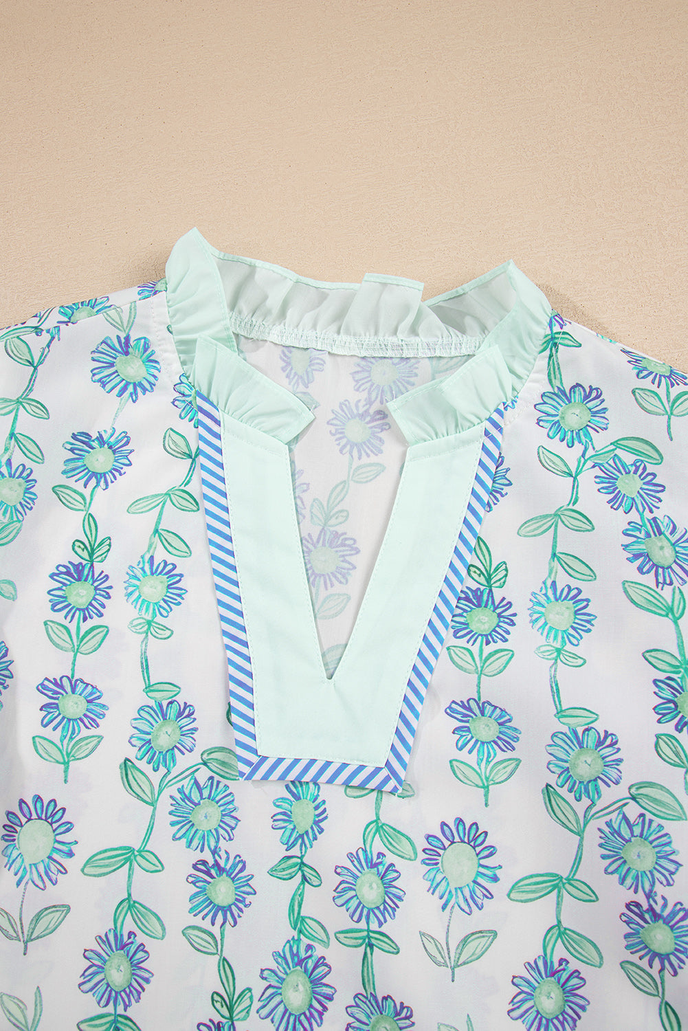 Bluebonnet Breeze Floral Blouse